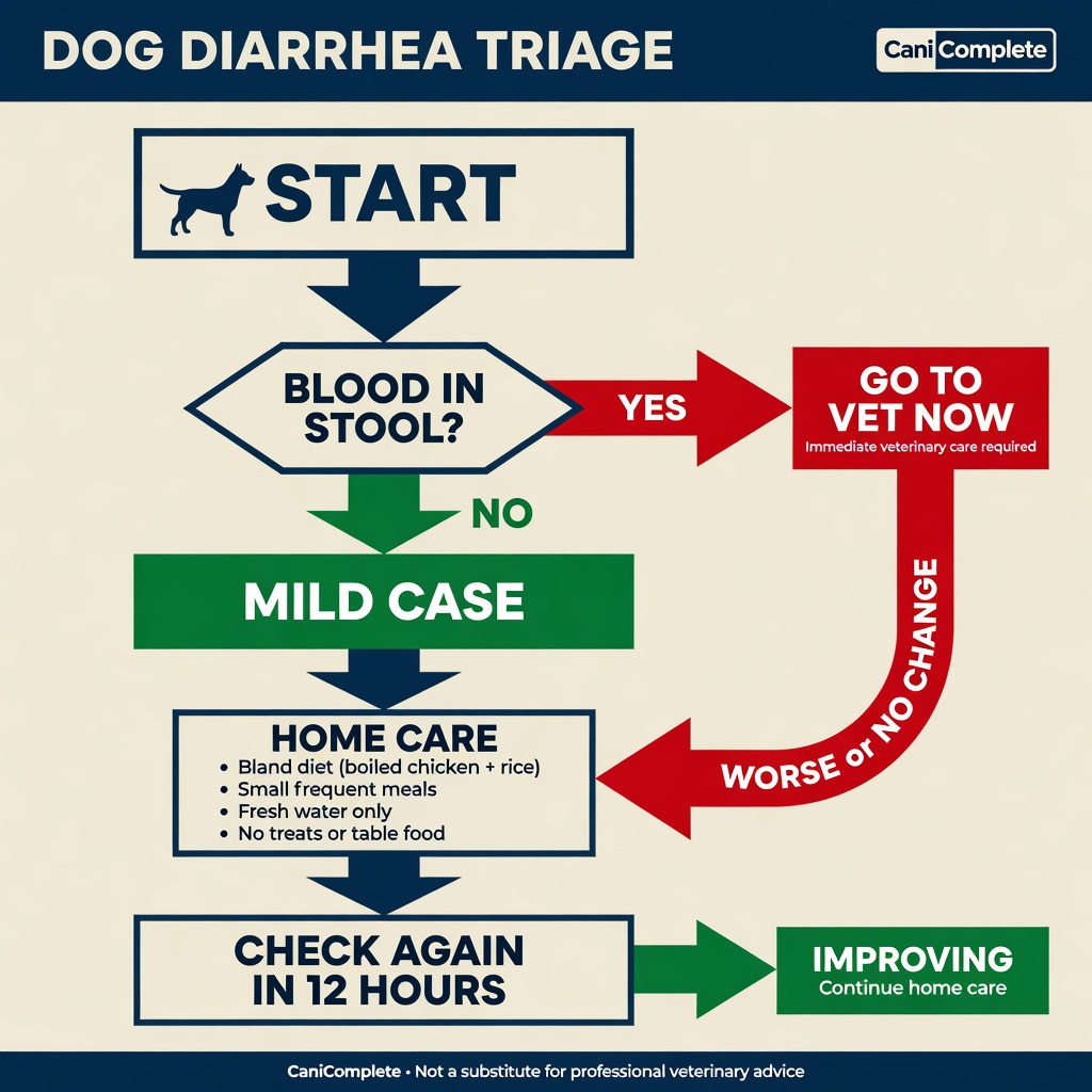 Emergency decision tree for dog diarrhea