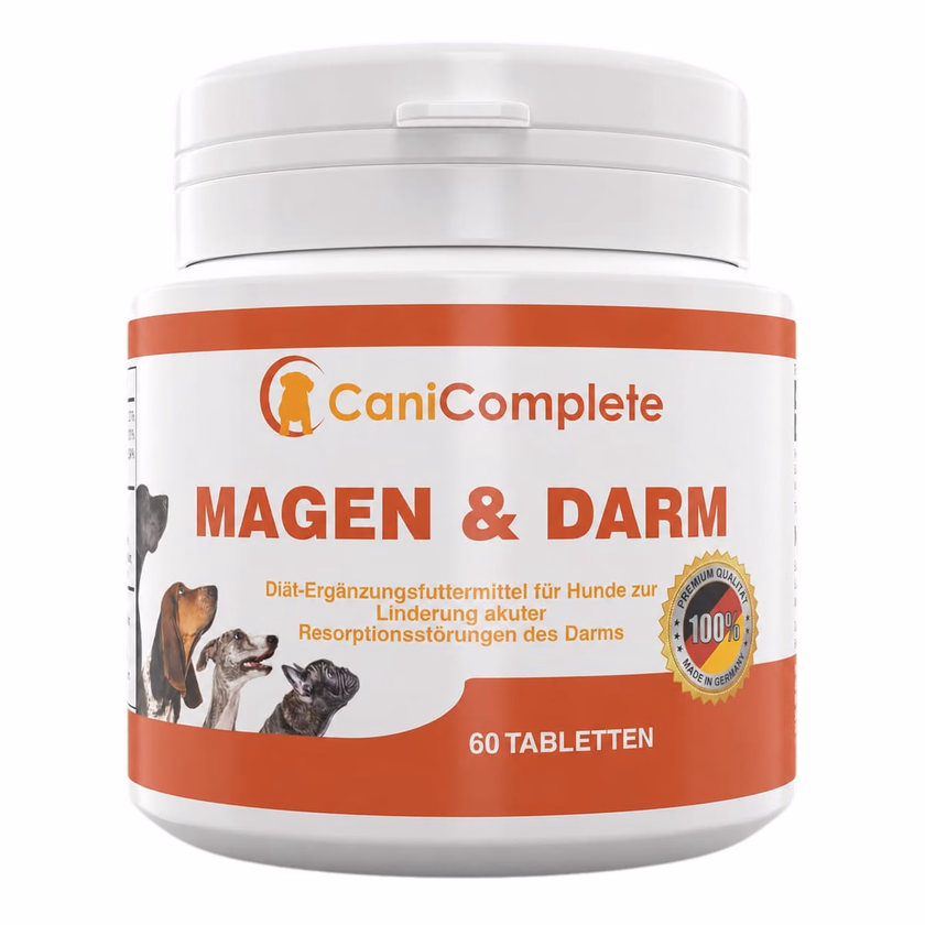 Weiße Dose CaniComplete Magen & Darm mit 60 Tabletten für Hunde