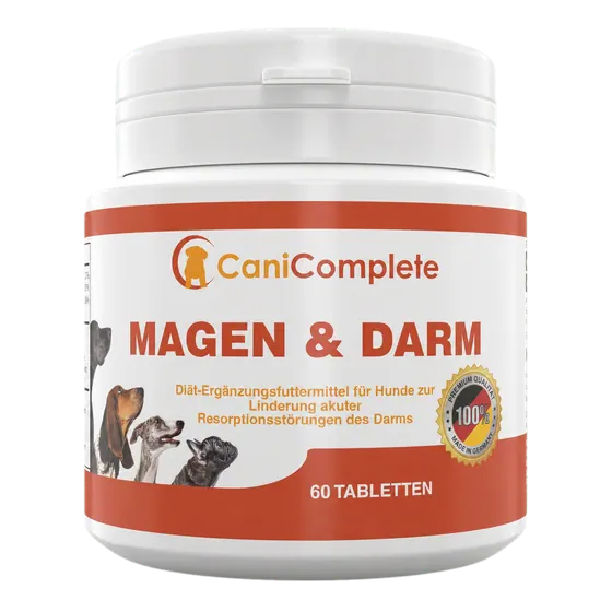 Weiße Dose CaniComplete Magen & Darm mit 60 Tabletten für Hunde