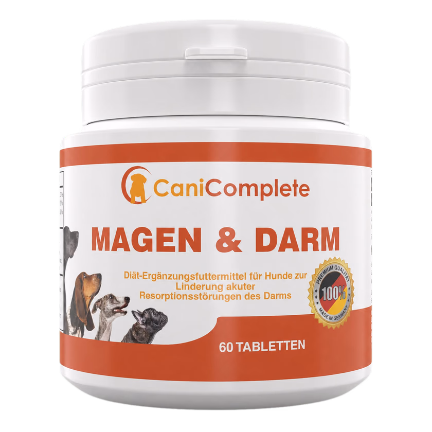 Weiße Dose CaniComplete Magen & Darm mit 60 Tabletten für Hunde